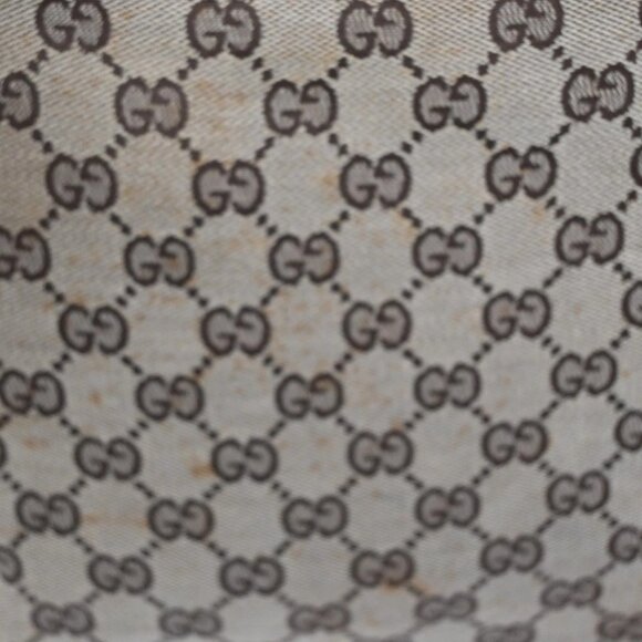 GUCCI GG Logo Sherry Line Shoulder Hand Bag Canvas Leather Beige Italy 67KC204 - Picture 8 of 16